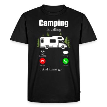 camping - Men's Premium Organic T-Shirt - black - Front - Nico (187cm)