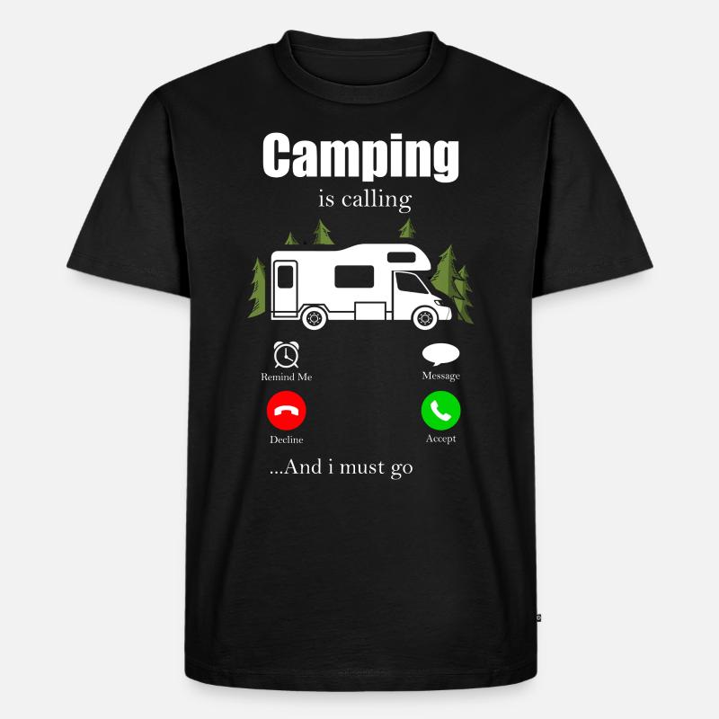 Camping - Männer Premium Bio T-Shirt - Schwarz
