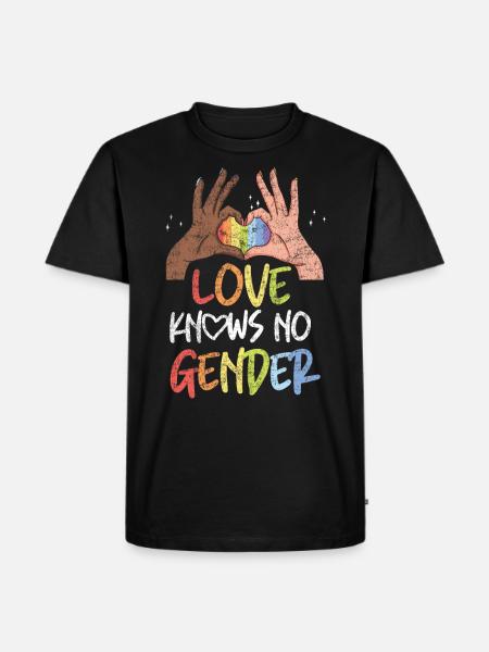 LGBT Pride Rainbow Love vet nej - Ekologisk premium-T-shirt herr - svart