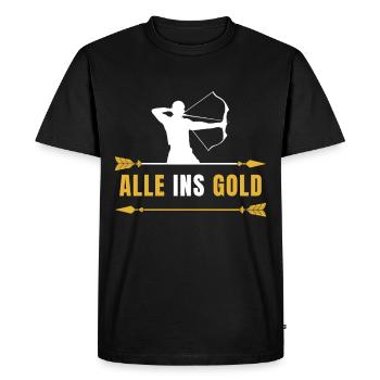 Bogenschießen - Männer Premium Bio T-Shirt - Schwarz - Vorne - Nico (187cm)