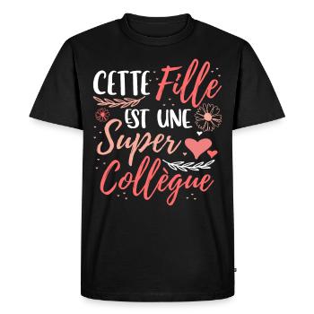 Collègue Cadeau - T-shirt Premium bio Homme - noir - Devant - Nico (187cm)