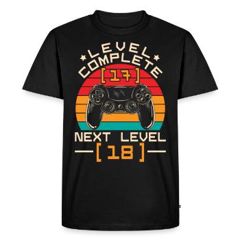 Level Complete 18 Bday 18th Birthday - T-shirt Premium bio Homme - noir - Devant - Nico (187cm)
