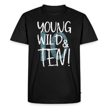 10.Geburtstag young wild & nine - Männer Premium Bio T-Shirt - Schwarz - Vorne - Nico (187cm)