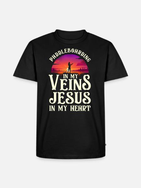 SUP Paddleboarding Dans My Veins - T-shirt Premium bio Homme - noir