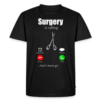 surgeon - Men's Premium Organic T-Shirt - black - Front - Nico (187cm)