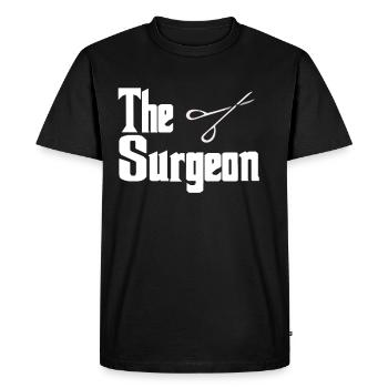 surgeon - Men's Premium Organic T-Shirt - black - Front - Nico (187cm)