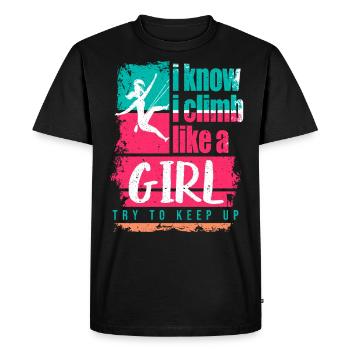 Rock Climbing Climber Climb Like A - T-shirt Premium bio Homme - noir - Devant - Nico (187cm)