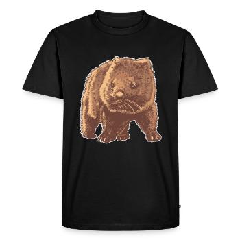 Doux Wombat cadeau marsupial Voyage Australie - T-shirt Premium bio Homme - noir - Devant - Nico (187cm)