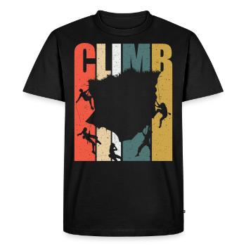Rock Climbing Climber Climb - T-shirt Premium bio Homme - noir - Devant - Nico (187cm)
