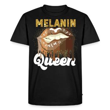 Black Pride Melanin Queen Lips - Men's Premium Organic T-Shirt - black - Front - Nico (187cm)