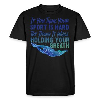 Swimmer Swim Holding Your Breath - Men's Premium Organic T-Shirt - black - Front - Nico (187cm)