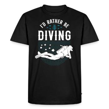 Scuba Diver I’D Rather Be Diving - T-shirt Premium bio Homme - noir - Devant - Nico (187cm)