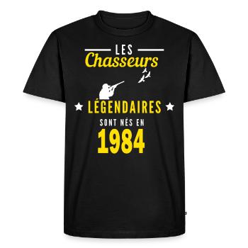 Chasseur légendaire nées en 1984 anniversaire - T-shirt Premium bio Homme - noir - Devant - Nico (187cm)