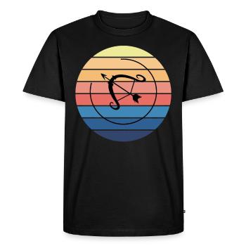 Signe du Zodiaque Sagittaire Horoscope - T-shirt Premium bio Homme - noir - Devant - Nico (187cm)