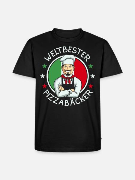 Weltbester Pizzabäcker - Männer Premium Bio T-Shirt - Schwarz