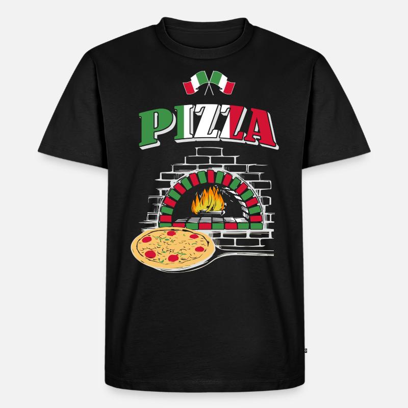 Pizza Pizzabäcker - Männer Premium Bio T-Shirt - Schwarz