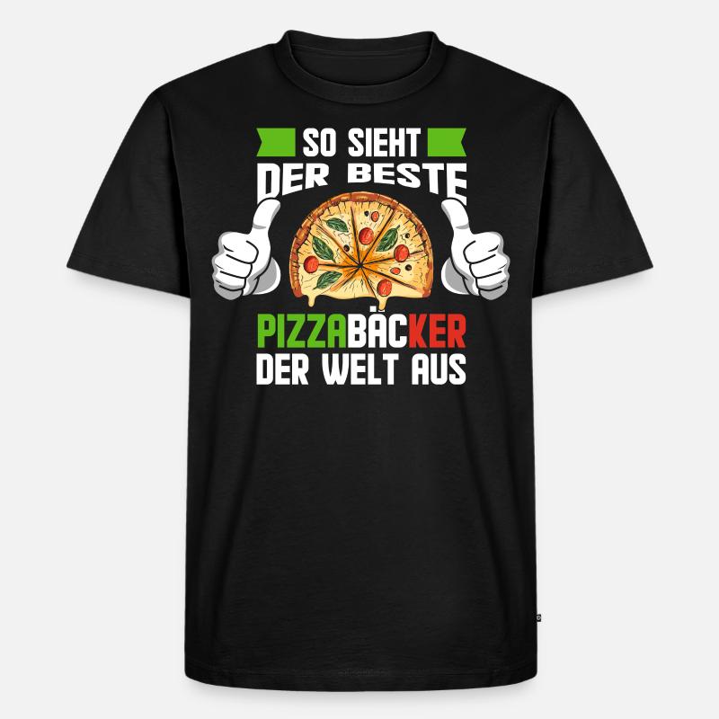 Weltbester Pizzabäcker Geschenkidee - Männer Premium Bio T-Shirt - Schwarz
