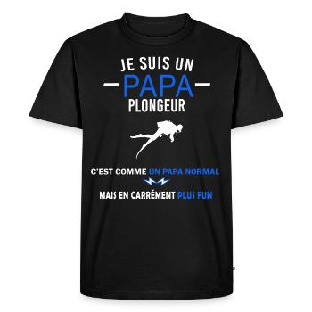 je suis un Papa et Plongeur Humour - T-shirt Premium bio Homme - noir - Devant - Nico (187cm)