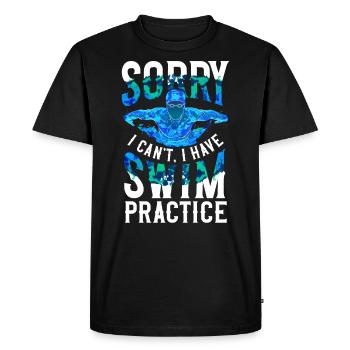 Swimmer Sorry Swim Practice - Men's Premium Organic T-Shirt - black - Front - Nico (187cm)