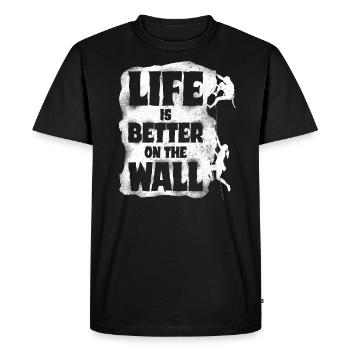 Rock Climbing Climber Life Is - Men's Premium Organic T-Shirt - black - Front - Nico (187cm)