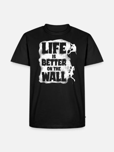 Rock Climbing Climber Life Is - Men's Premium Organic T-Shirt - black