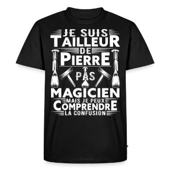 Tailleur de Pierre - T-shirt Premium bio Homme - noir - Devant - Nico (187cm)