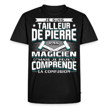 Tailleur de Pierre - T-shirt Premium bio Homme - noir - Devant - Nico (187cm)
