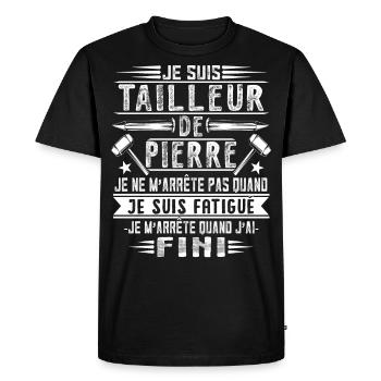 Tailleur de Pierre - T-shirt Premium bio Homme - noir - Devant - Nico (187cm)