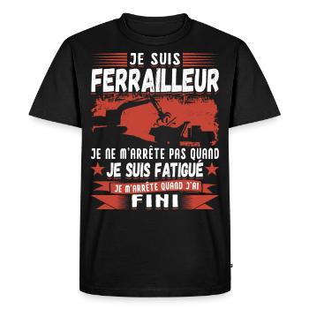 Ferrailleur Humour Ferraille - T-shirt Premium bio Homme - noir - Devant - Nico (187cm)