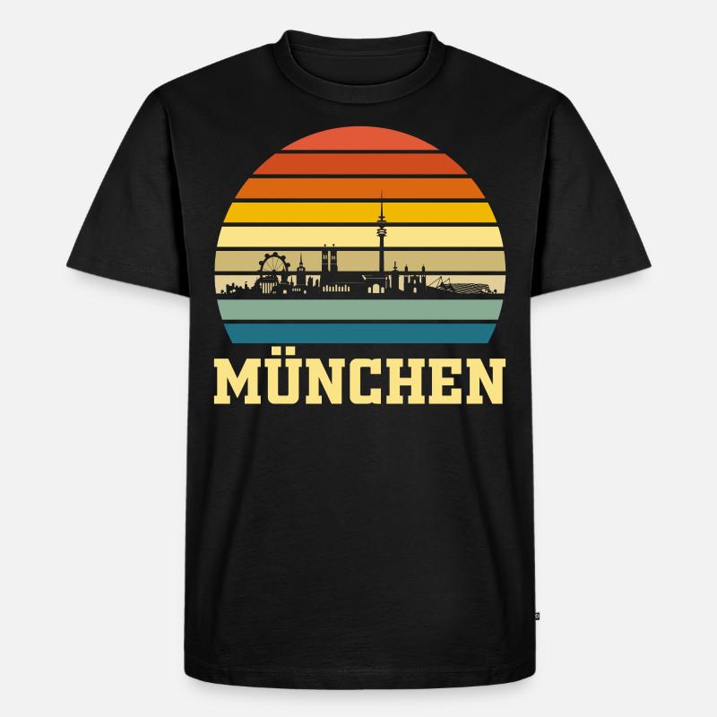 München Retro - Männer Premium Bio T-Shirt - Schwarz