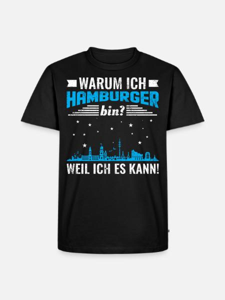 Hamburg Hamburger Skyline - Männer Premium Bio T-Shirt - Schwarz