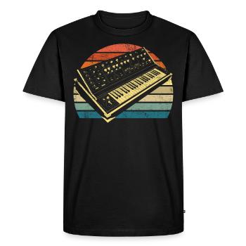 Synthesizer Keyboard Retro Vintage - Männer Premium Bio T-Shirt - Schwarz - Vorne - Nico (187cm)