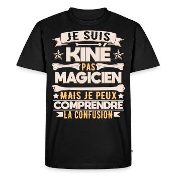 Kinésithérapeute Humour Kinésithérapie Kiné - T-shirt Premium bio Homme - noir - Devant - Nico (187cm)