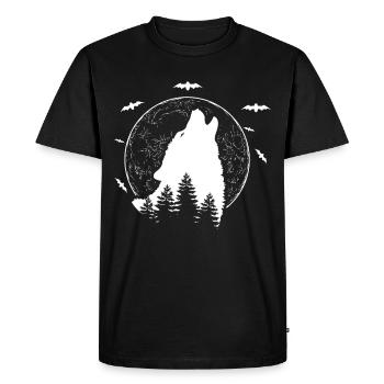 Wolf - T-shirt Premium bio Homme - noir - Devant - Nico (187cm)