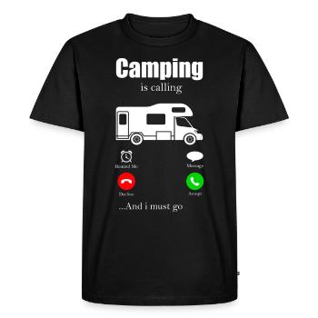 camping - Men's Premium Organic T-Shirt - black - Front - Nico (187cm)