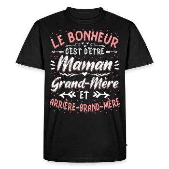 Arrière-Grand-Mère - T-shirt Premium bio Homme - noir - Devant - Nico (187cm)
