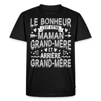 Arrière-Grand-Mère - T-shirt Premium bio Homme - noir - Devant - Nico (187cm)