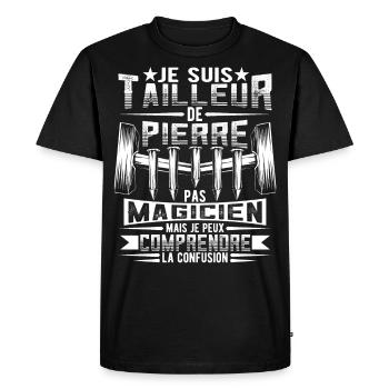 Tailleur Humour Tailleur de Pierre - T-shirt Premium bio Homme - noir - Devant - Nico (187cm)