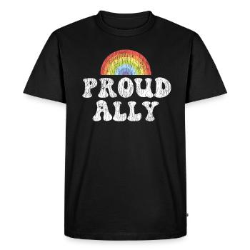 LGBT Pride Rainbow Proud Ally - T-shirt Premium bio Homme - noir - Devant - Nico (187cm)