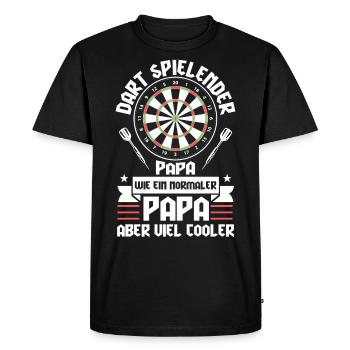 Darts Dart Papa Vater Vatertagsgeschenk - Männer Premium Bio T-Shirt - Schwarz - Vorne - Nico (187cm)
