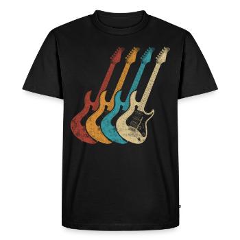 Retro Electric Guitar Guitarist - T-shirt Premium bio Homme - noir - Devant - Nico (187cm)