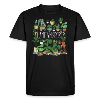 Plant Whisperer - Men's Premium Organic T-Shirt - black - Front - Nico (187cm)