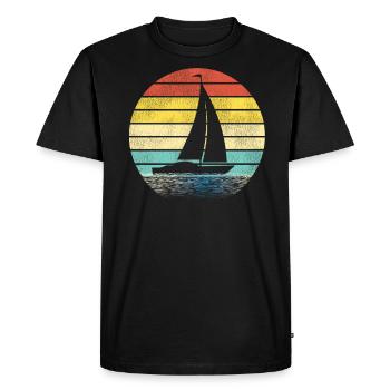 Sailing Sailboat Retro Vintage - T-shirt Premium bio Homme - noir - Devant - Nico (187cm)