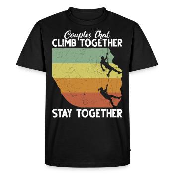 Rock Climbing Climber Retro - T-shirt Premium bio Homme - noir - Devant - Nico (187cm)