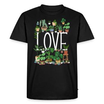Plant Love - Men's Premium Organic T-Shirt - black - Front - Nico (187cm)