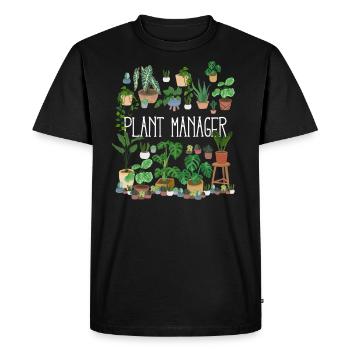 Plant Manager - Men's Premium Organic T-Shirt - black - Front - Nico (187cm)