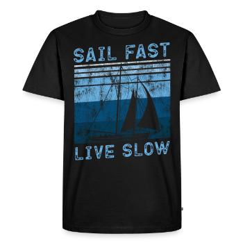 Sailing Sailboat Vintage Retro - T-shirt Premium bio Homme - noir - Devant - Nico (187cm)