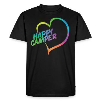 Camping Watercolor Heart Happy - T-shirt Premium bio Homme - noir - Devant - Nico (187cm)