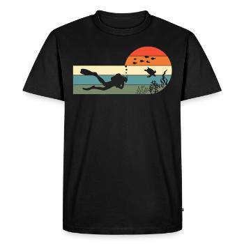 Scuba Diving Vintage Retro Diver - T-shirt Premium bio Homme - noir - Devant - Nico (187cm)