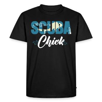 Diving Diver Girl Scuba Chick - T-shirt Premium bio Homme - noir - Devant - Nico (187cm)